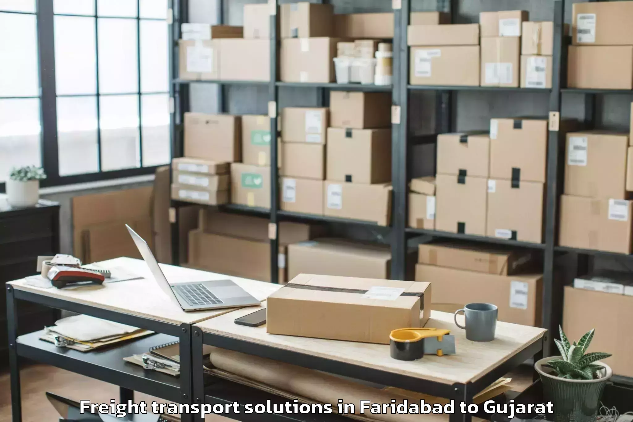 Top Faridabad to Madhavpur Freight Transport Solutions Available